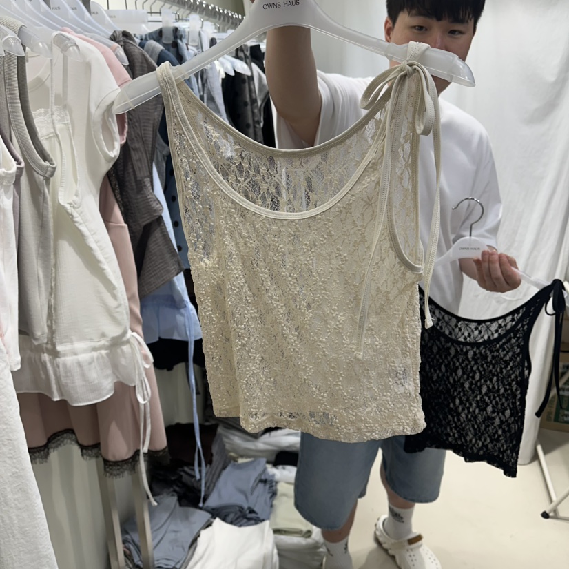 OWNS韓國直郵實拍女士新款休閑推薦時尚26春夏吊帶背心蕾絲OWNS HAUS吊帶/背心圖色2