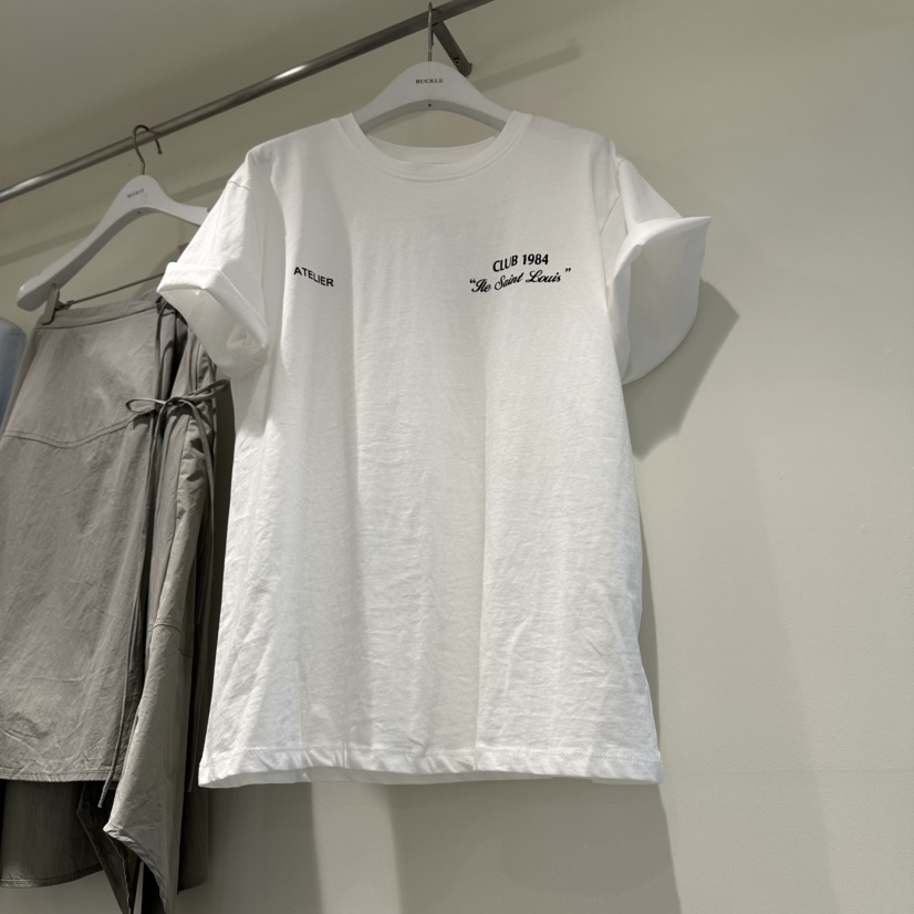 BUCKLE韓國直郵實拍女裝新品推薦熱賣職業26春夏T恤印花寬松BUCKLET恤圖色1