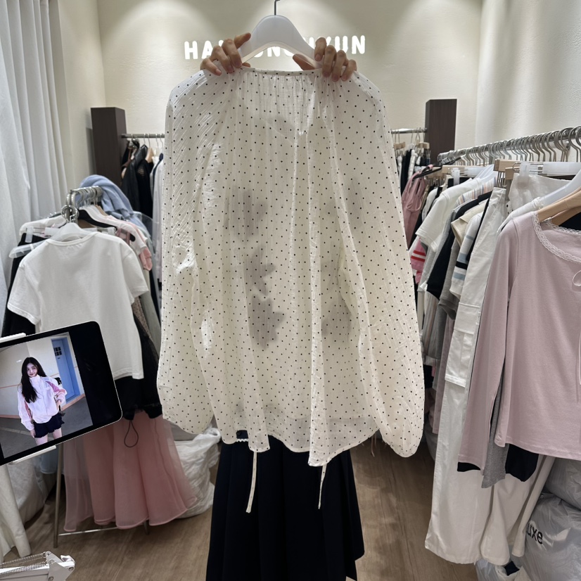 HANSUNGHYUN韓國東大門代購女裝新款人氣休閑襯衫蕾絲衫刺繡HANSUNGHYUN襯衫/蕾絲衫