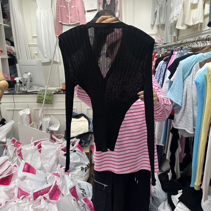 J.RITZY韓國直郵女裝新款職業26春夏推薦休閑針織衫亞麻J.RITZY針織衫
