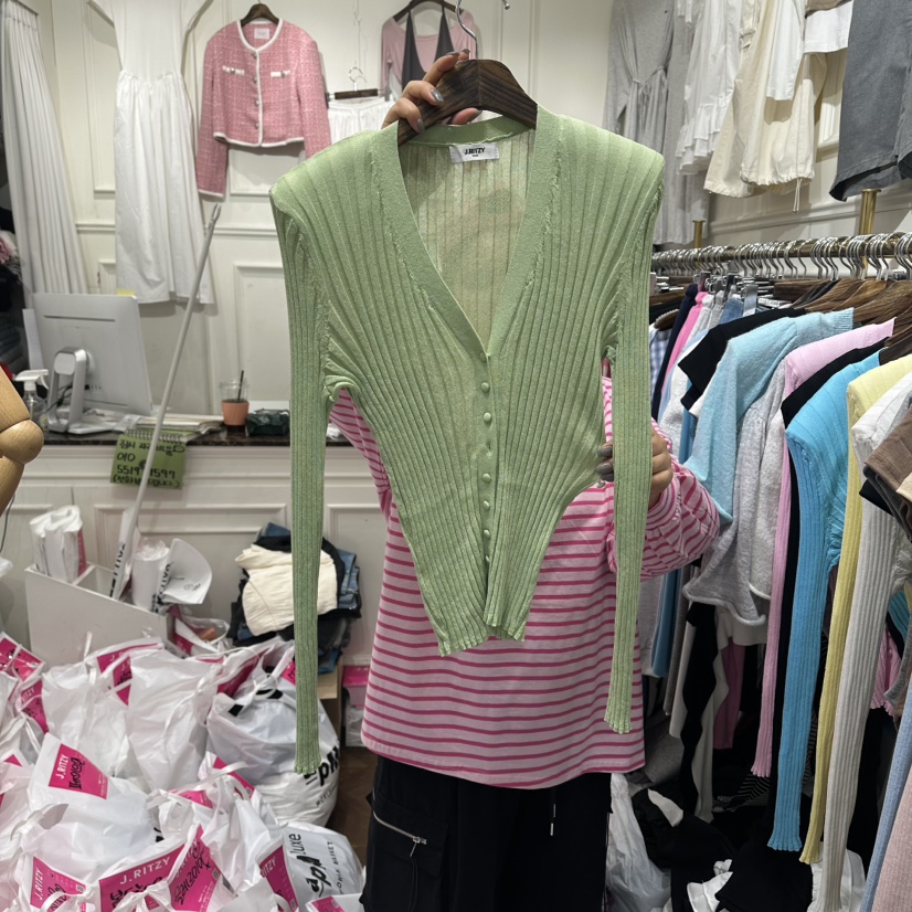 J.RITZY韓國直郵女裝新款職業26春夏推薦休閑針織衫亞麻J.RITZY針織衫