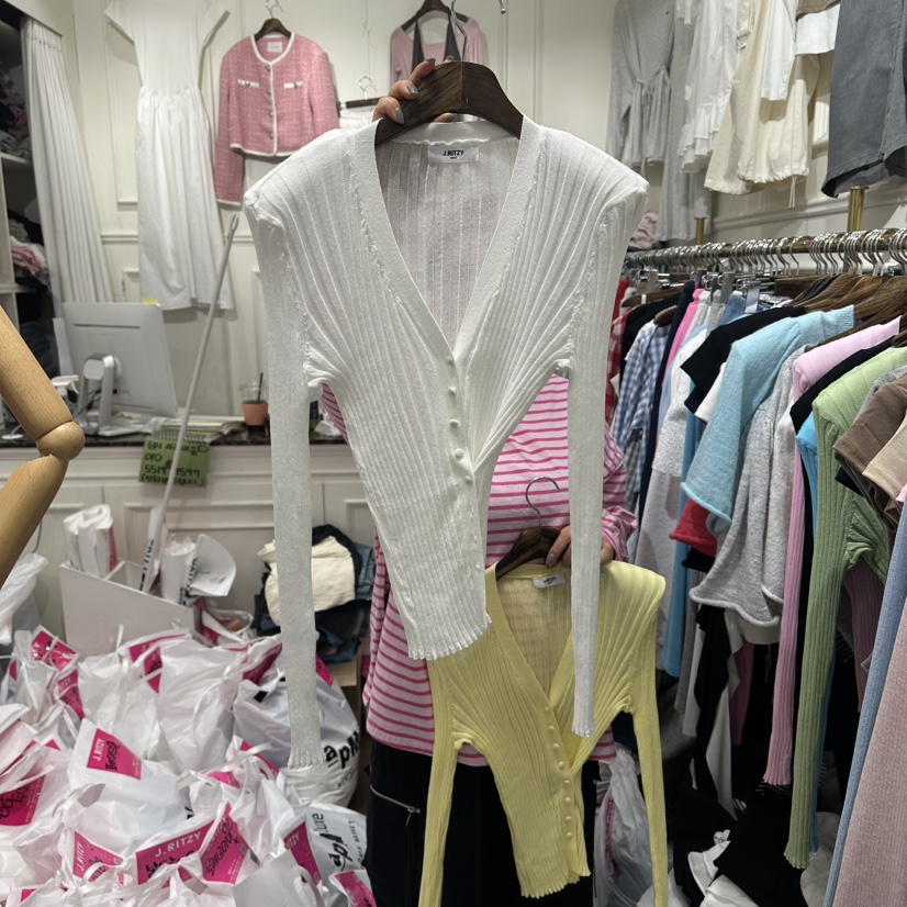 J.RITZY韓國直郵女裝新款職業26春夏推薦休閑針織衫亞麻J.RITZY針織衫圖色1