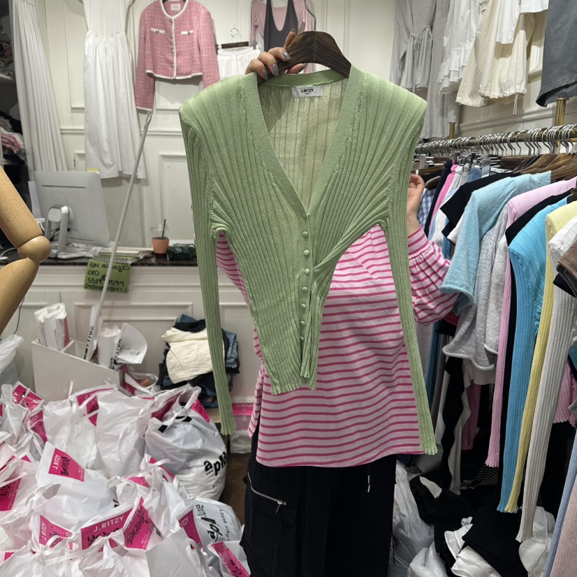J.RITZY韓國直郵女裝新款職業26春夏推薦休閑針織衫亞麻J.RITZY針織衫圖色3