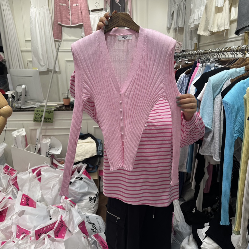 J.RITZY韓國直郵女裝新款職業26春夏推薦休閑針織衫亞麻J.RITZY針織衫圖色4