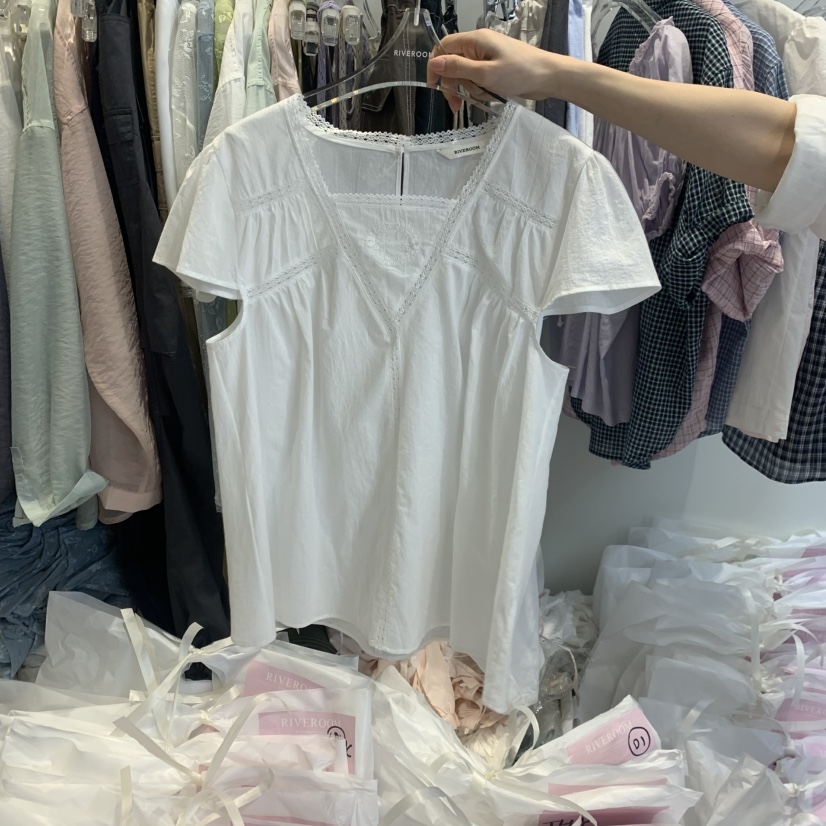 RIVEROOM韓國代購女裝新品時尚職業推薦休閑26春夏襯衫蕾絲衫RIVEROOM襯衫/蕾絲衫圖色3