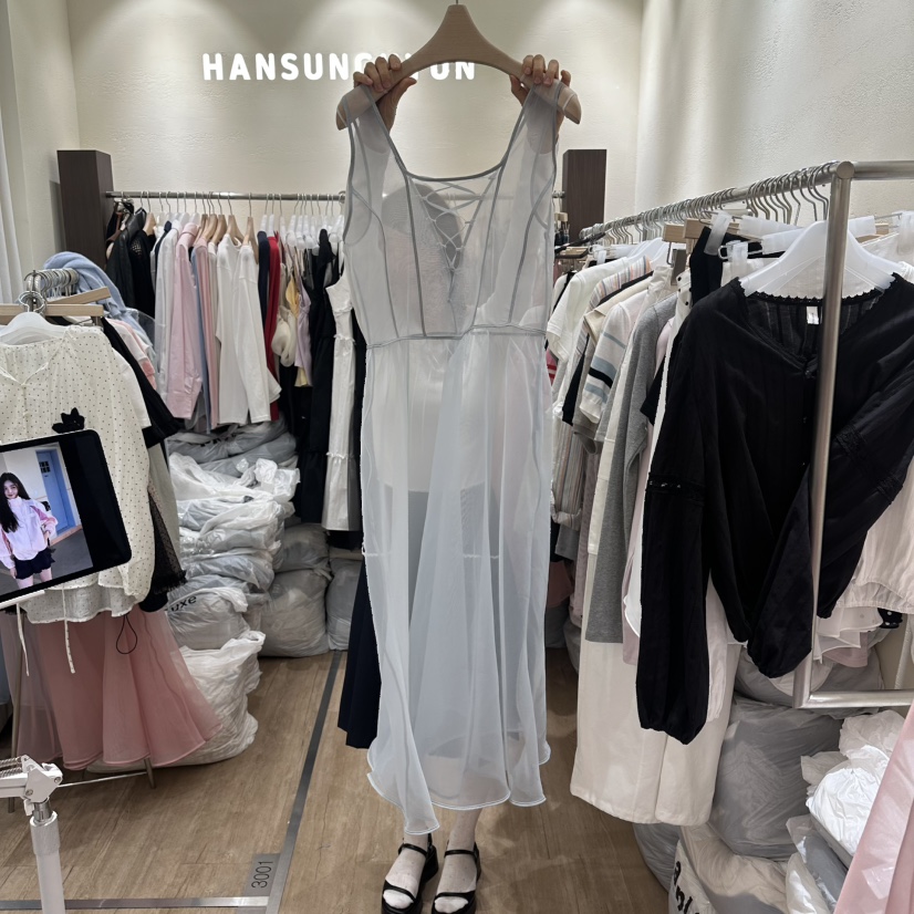 HANSUNGHYUN韓國東大門代購女裝新款職業時尚連衣裙V領緊身HANSUNGHYUN連衣裙圖色1