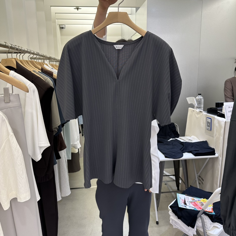 AMON韓國東大門直郵女士新品休閑時尚推薦襯衫蕾絲衫泡泡袖AMON襯衫/蕾絲衫圖色1灰色