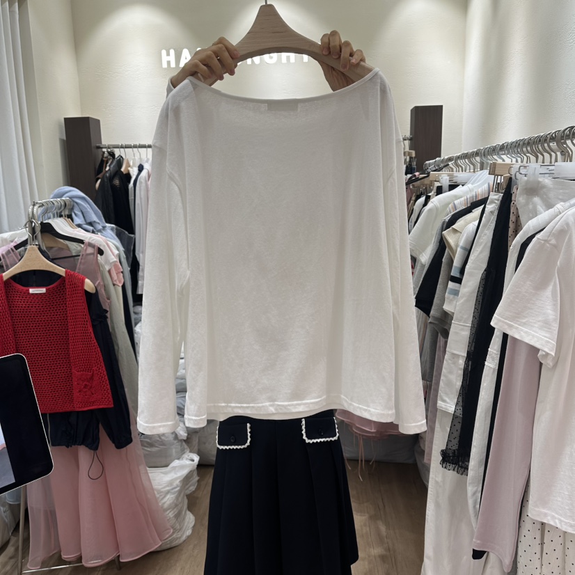 HANSUNGHYUN韓國代購女士新款時尚26春夏推薦長袖T恤棉質HANSUNGHYUN長袖T恤