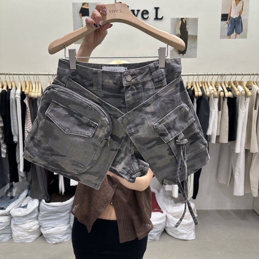 VIVEL韓國直郵實拍女士新款休閑熱賣時尚人氣職業裙褲迷彩VIVEL裙褲圖色1