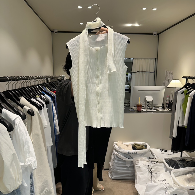 RE STOCK韓國東大門代購女裝新品時尚推薦職業襯衫蕾絲衫RE STOCK襯衫/蕾絲衫圖色1套裝