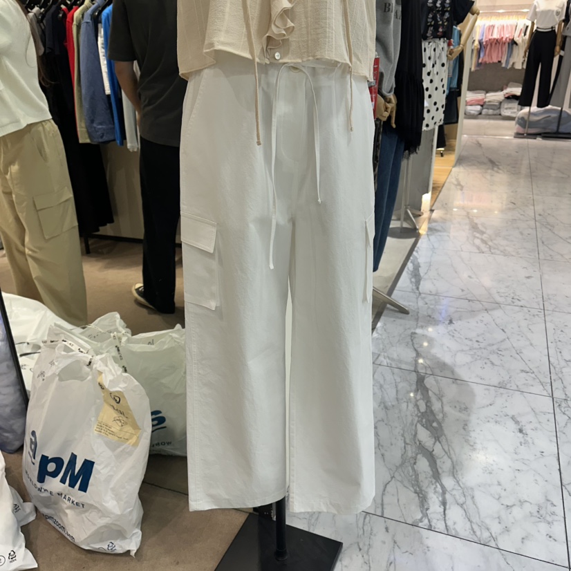 RE STOCK韓國東大門直郵女士新款推薦熱賣職業休閑褲口袋RE STOCK休閑褲圖色1