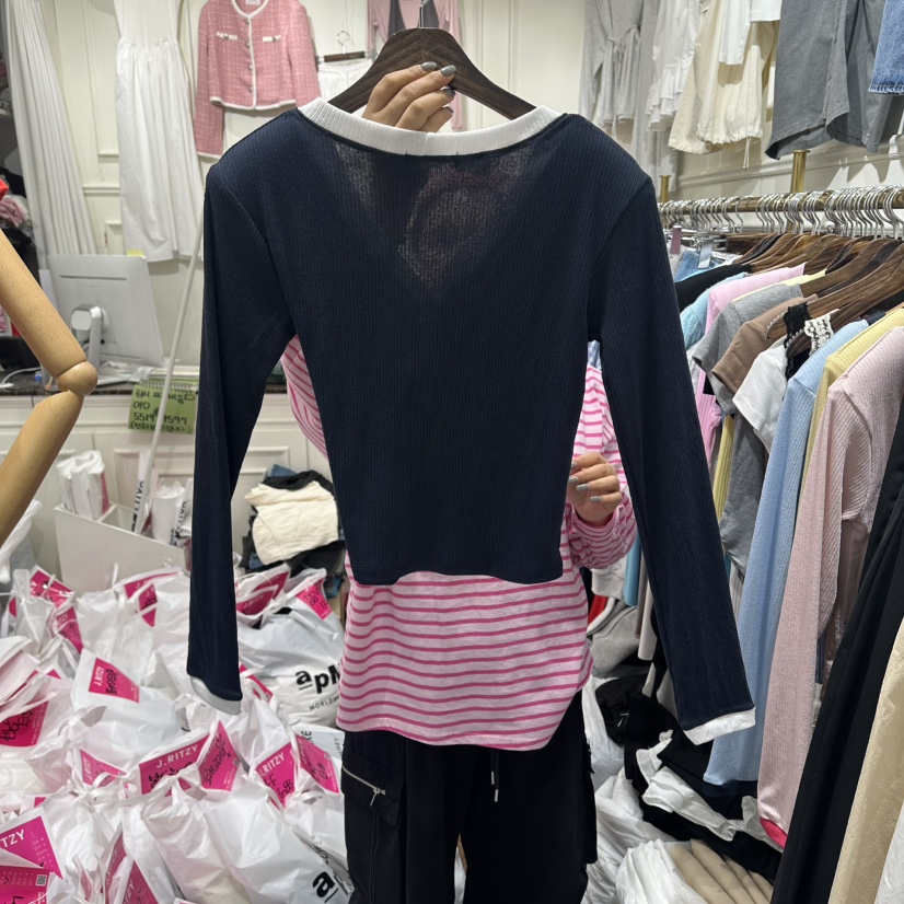 J.RITZY韓國直郵實拍女裝新款熱賣26春夏人氣時尚長袖T恤J.RITZY長袖T恤