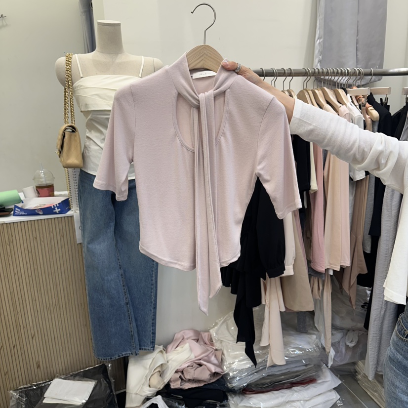 THE LOW韓國直郵實拍女士新款推薦26春夏襯衫蕾絲衫圍巾THE LOW襯衫/蕾絲衫圖色1