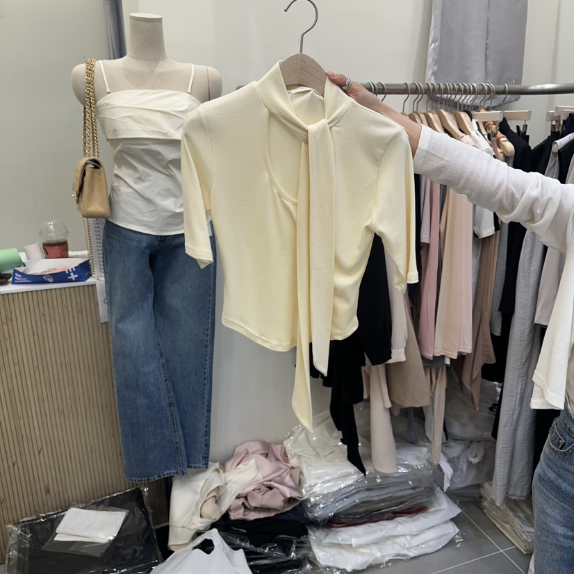 THE LOW韓國直郵實拍女士新款推薦26春夏襯衫蕾絲衫圍巾THE LOW襯衫/蕾絲衫圖色2