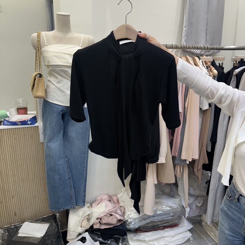 THE LOW韓國直郵實拍女士新款推薦26春夏襯衫蕾絲衫圍巾THE LOW襯衫/蕾絲衫圖色3