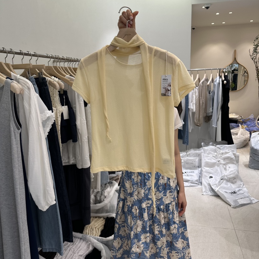 GRACIA韓國直郵女士新品人氣熱賣職業26春夏套裝含圍巾透明GRACIA套裝圖色1