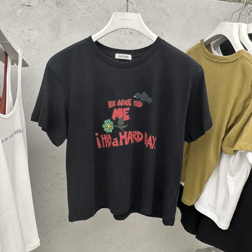 SIXTEEN韓國代購女士新品職業時尚26春夏休閑人氣推薦T恤SIXTEENT恤圖色2
