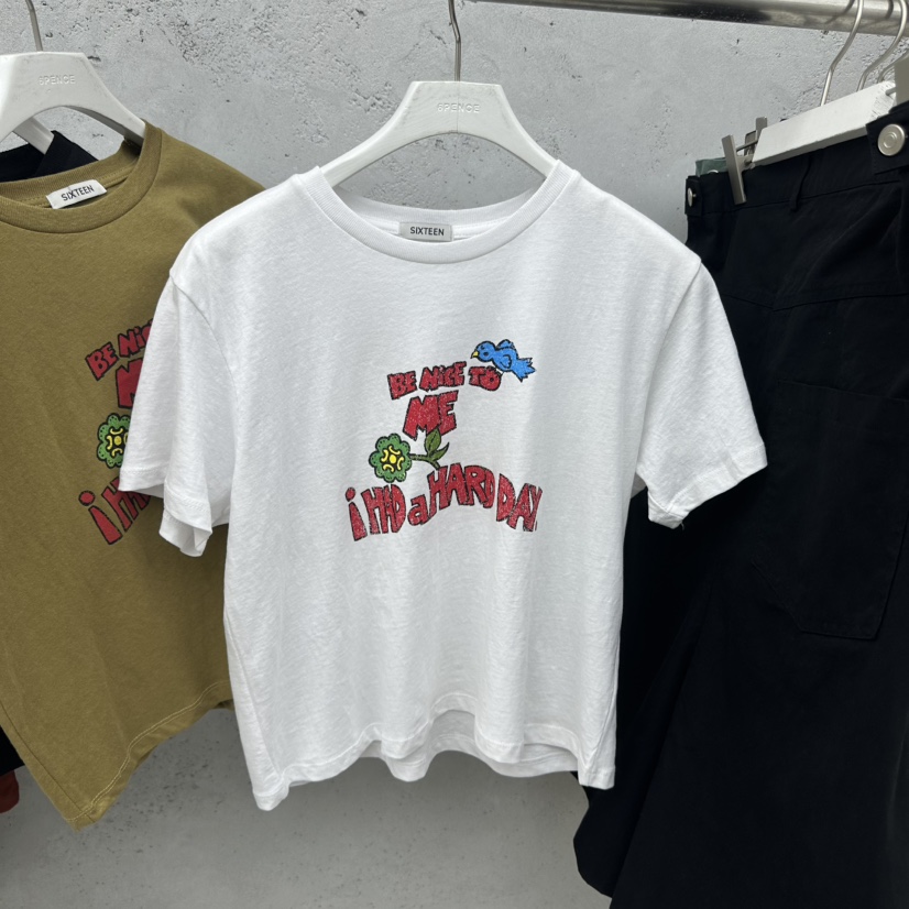 SIXTEEN韓國代購女士新品職業時尚26春夏休閑人氣推薦T恤SIXTEENT恤圖色3