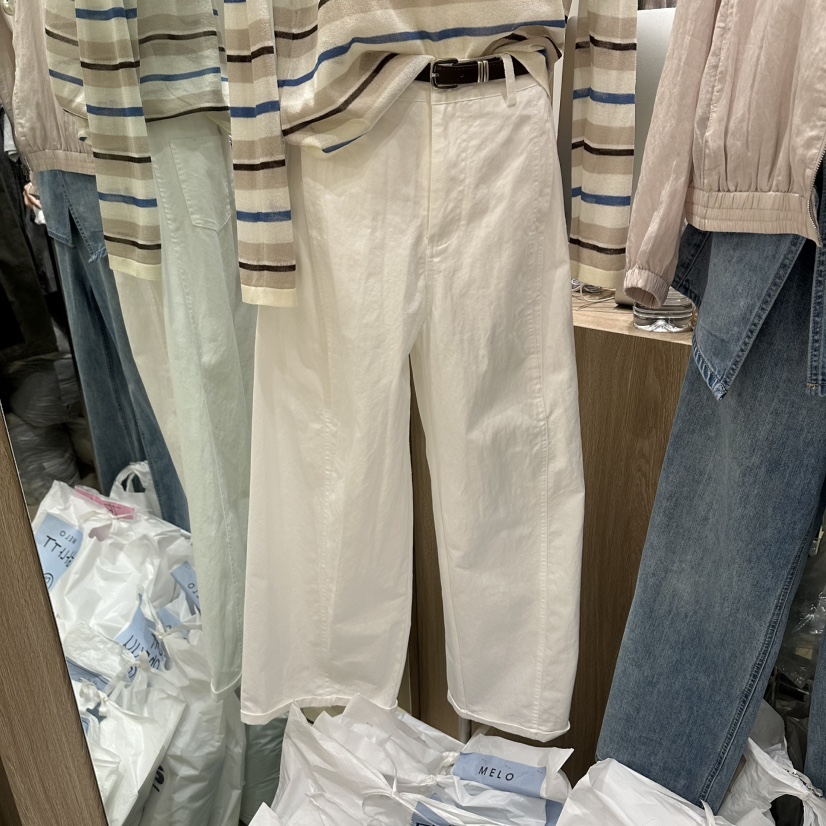 MELO韓國直郵實拍女裝新品時尚人氣職業休閑褲含腰帶棉質MELO休閑褲圖色2