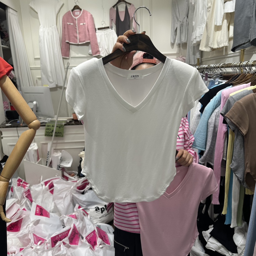 J.RITZY韓國東大門代購女裝新品人氣熱賣職業休閑時尚T恤J.RITZYT恤圖色1