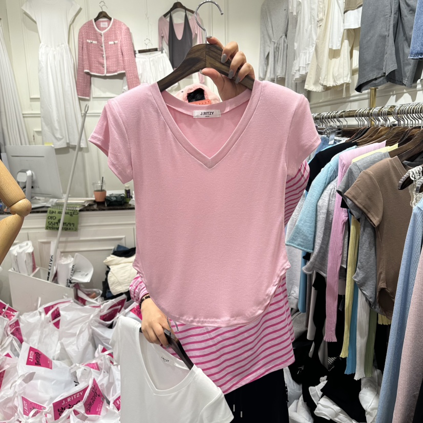 J.RITZY韓國東大門代購女裝新品人氣熱賣職業休閑時尚T恤J.RITZYT恤圖色2