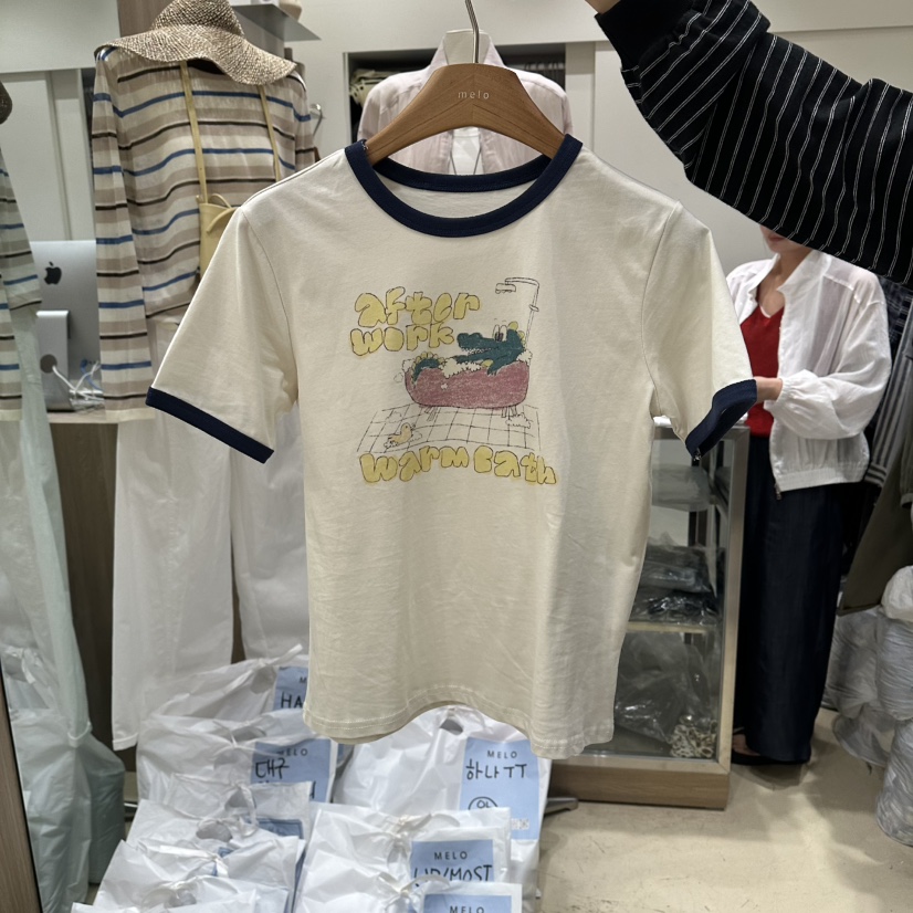 MELO韓國代購女裝新品26春夏人氣職業休閑熱賣時尚推薦T恤MELOT恤圖色1