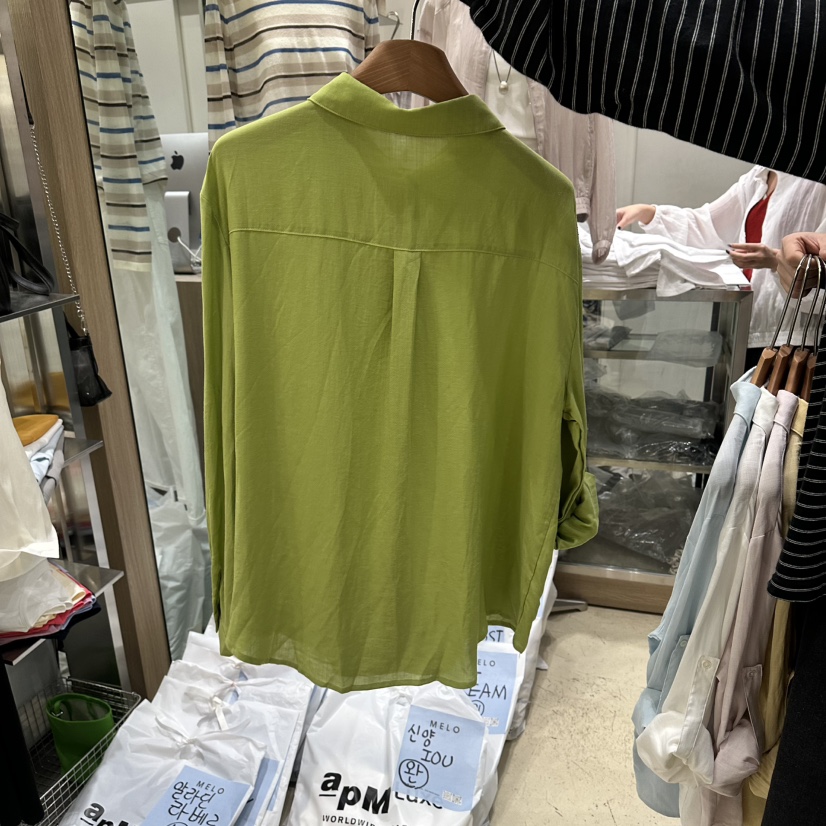 MELO韓國東大門代購女士新款休閑時尚熱賣襯衫蕾絲衫亞麻MELO襯衫/蕾絲衫