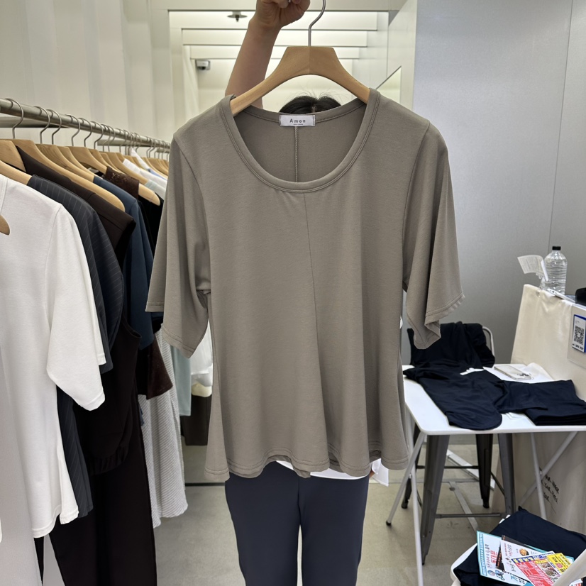 AMON韓國東大門直郵女士新品職業熱賣時尚休閑推薦人氣T恤AMONT恤圖色2