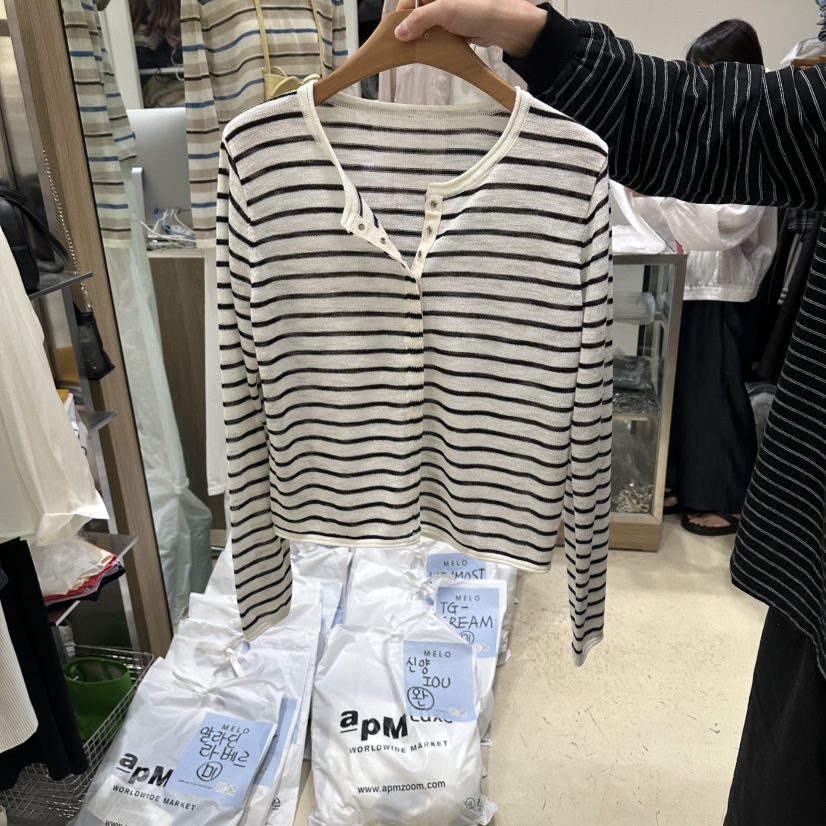 MELO韓國代購女士新款人氣時尚推薦職業針織衫羊毛衫開襟MELO針織衫圖色1