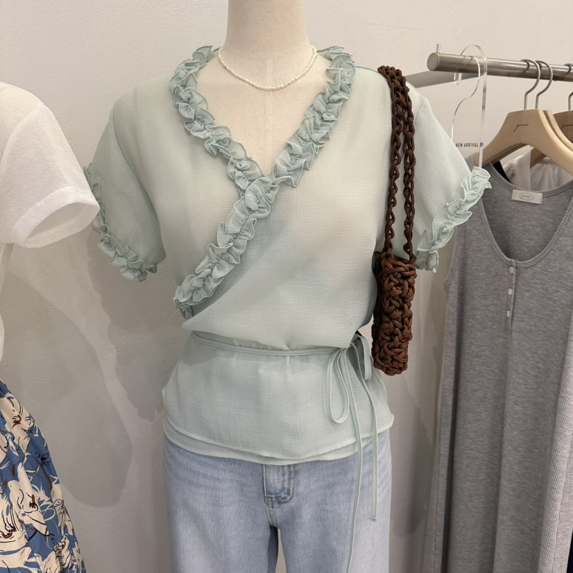 GRACIA韓國東大門直郵女士新款時尚人氣熱賣推薦襯衫蕾絲衫GRACIA襯衫/蕾絲衫圖色1