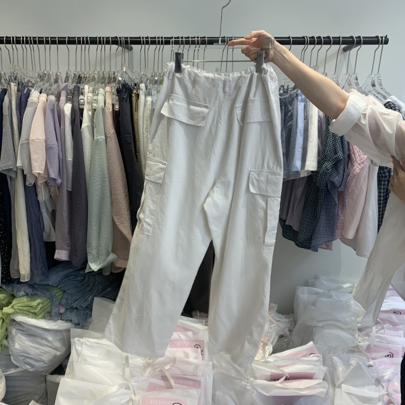 RIVEROOM韓國東大門直郵女裝新品職業熱賣人氣休閑褲亞麻RIVEROOM休閑褲