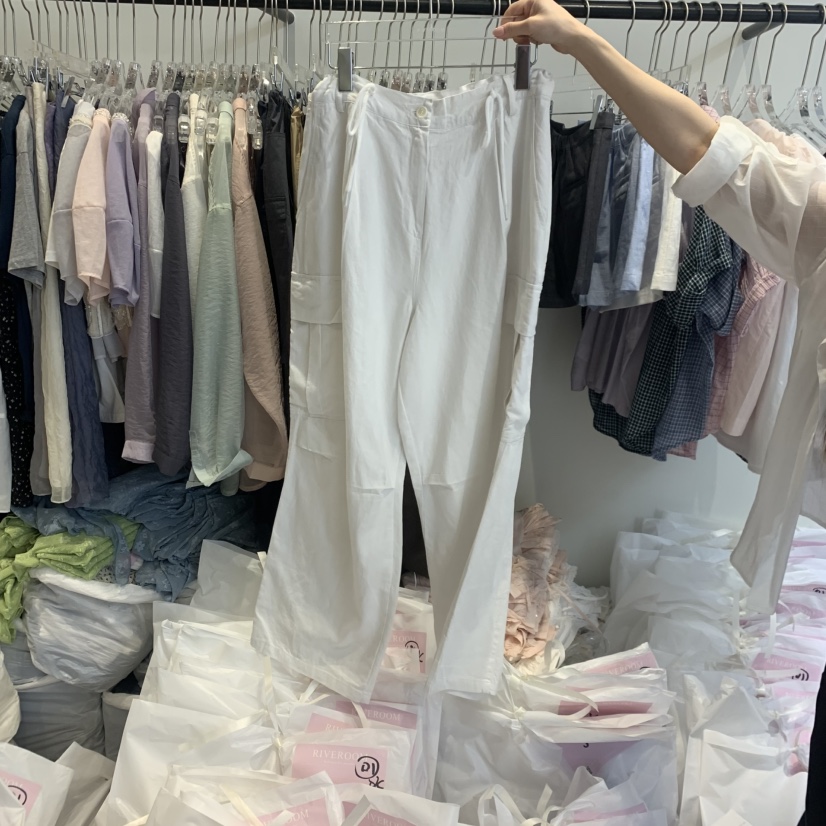 RIVEROOM韓國東大門直郵女裝新品職業熱賣人氣休閑褲亞麻RIVEROOM休閑褲圖色1