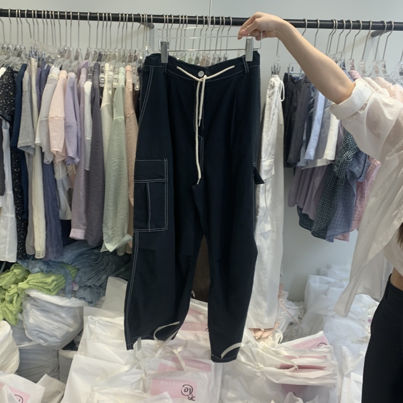 RIVEROOM韓國東大門直郵女裝新品職業熱賣人氣休閑褲亞麻RIVEROOM休閑褲圖色2