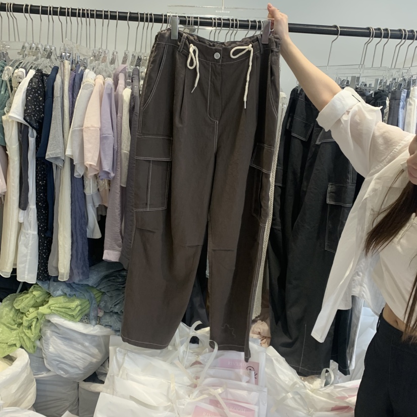 RIVEROOM韓國東大門直郵女裝新品職業熱賣人氣休閑褲亞麻RIVEROOM休閑褲圖色4
