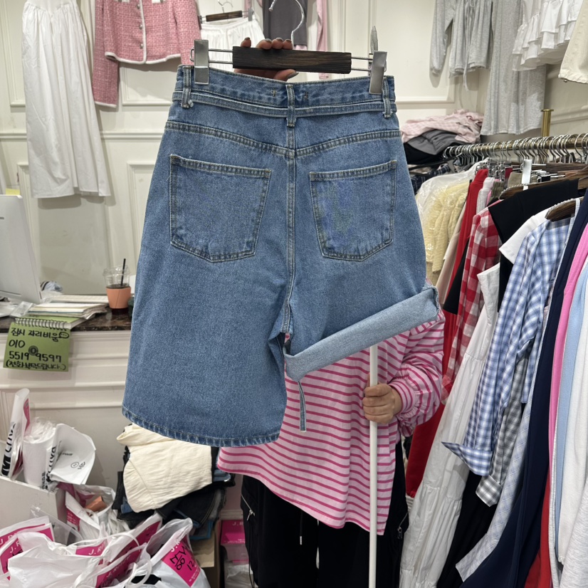 J.RITZY韓國東大門代購女士新款人氣短褲含腰帶系帶褶皺J.RITZY短褲