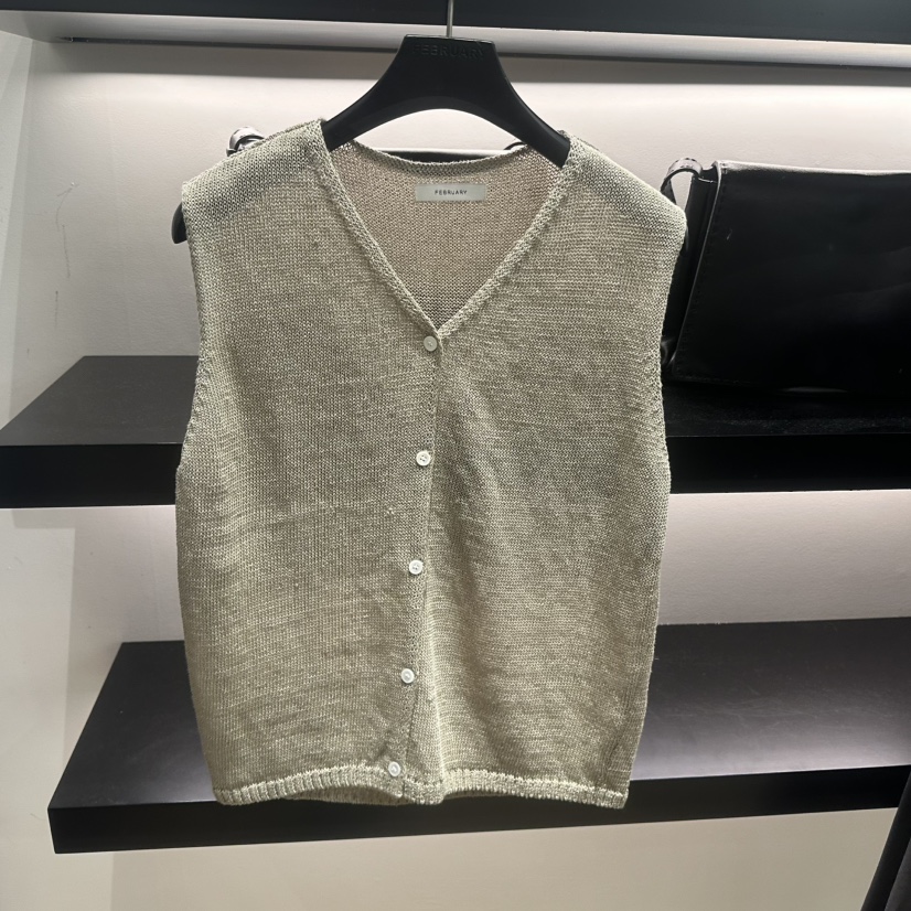 FEBRUARY 11韓國直郵實拍女裝新款人氣休閑針織衫亞麻紐扣FEBRUARY 11針織衫圖色2