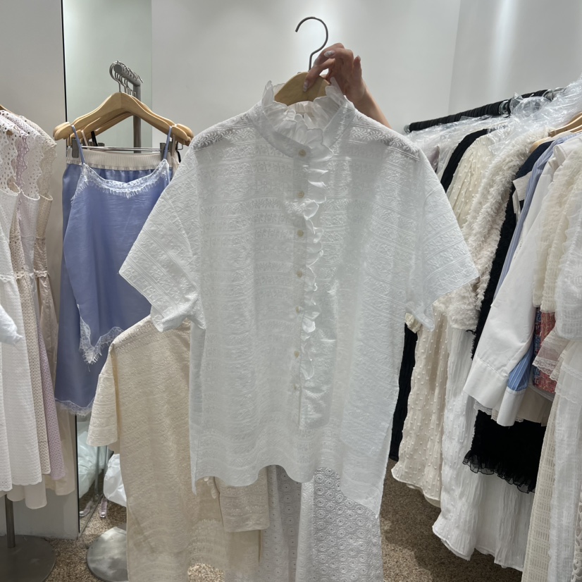 A韓國直郵實拍女士新品人氣休閑職業熱賣推薦26春夏襯衫蕾絲衫A STORE襯衫/蕾絲衫圖色1
