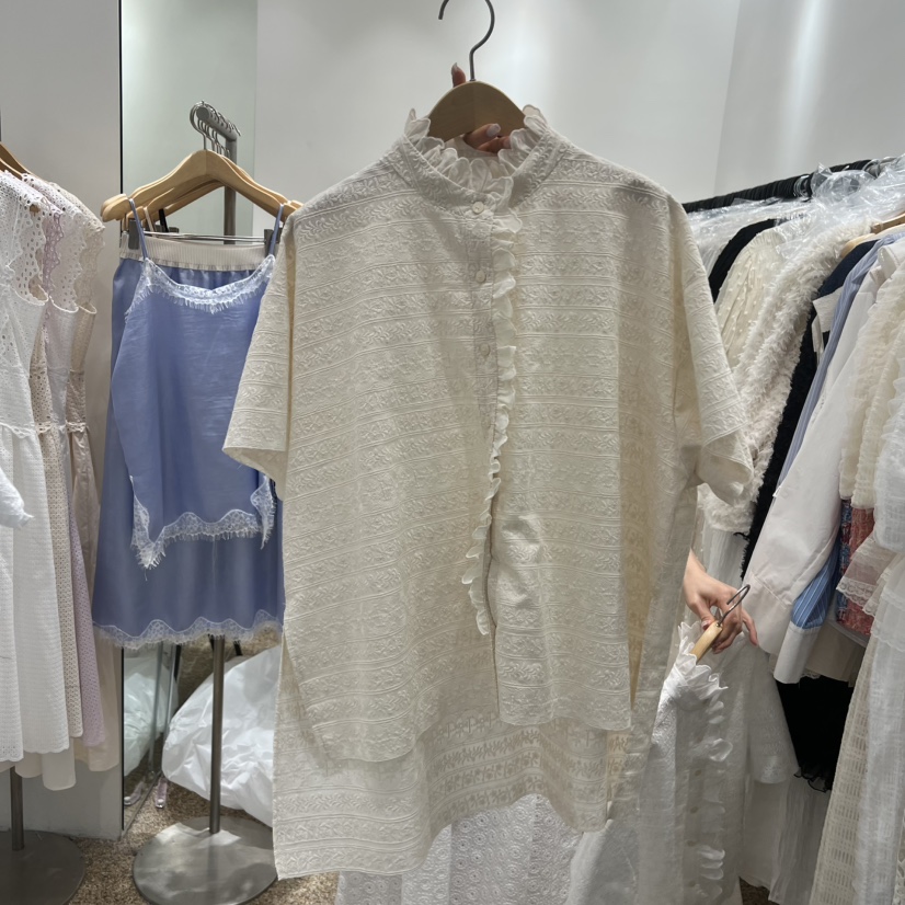 A韓國直郵實拍女士新品人氣休閑職業熱賣推薦26春夏襯衫蕾絲衫A STORE襯衫/蕾絲衫圖色2