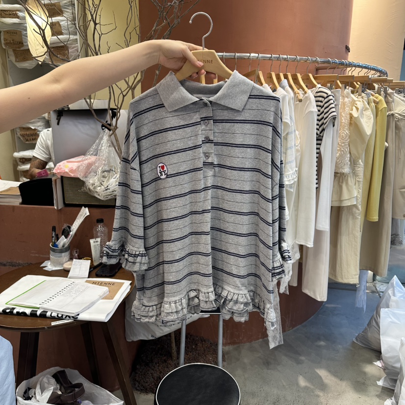 MIENNE韓國東大門代購女士新款熱賣26春夏推薦職業T恤條紋MIENNET恤圖色3