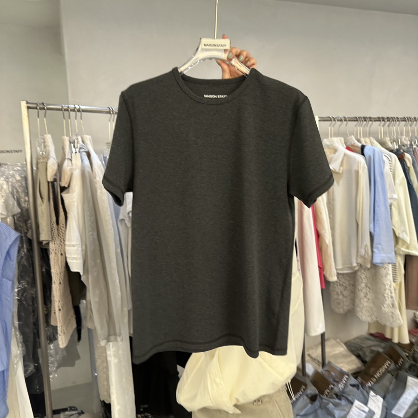 DOUBLE STANDARD/LE SMOKING/MAISONSTAFF韓國直郵實拍女裝新款26春夏T恤MAISONSTAFFT恤圖色2墨色