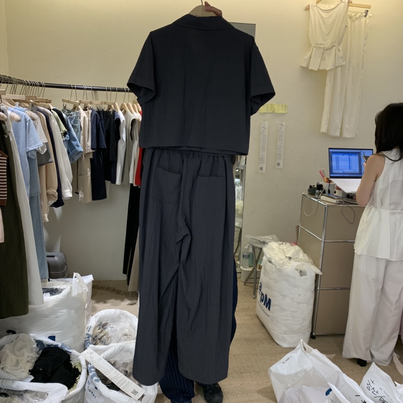 W AND J韓國東大門直郵女士新品26春夏人氣時尚套裝含腰帶W AND J套裝