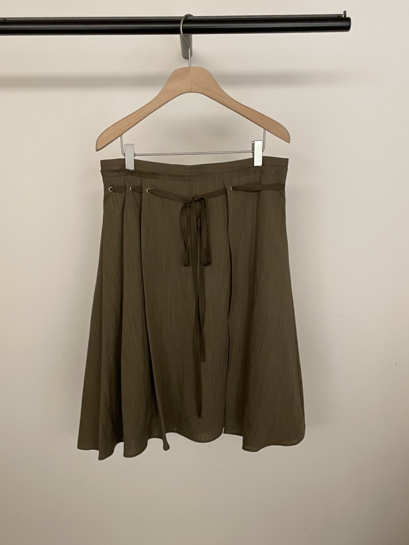 BOLD-A韓國直郵女士新款時尚人氣26春夏職業短裙孔眼亞麻RE BOLD短裙圖色1