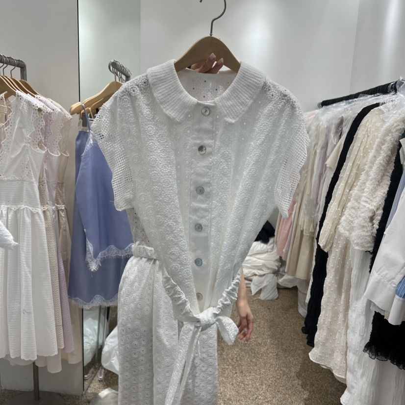 A韓國代購女裝新品時尚人氣職業熱賣推薦襯衫蕾絲衫含腰帶A STORE襯衫/蕾絲衫圖色1