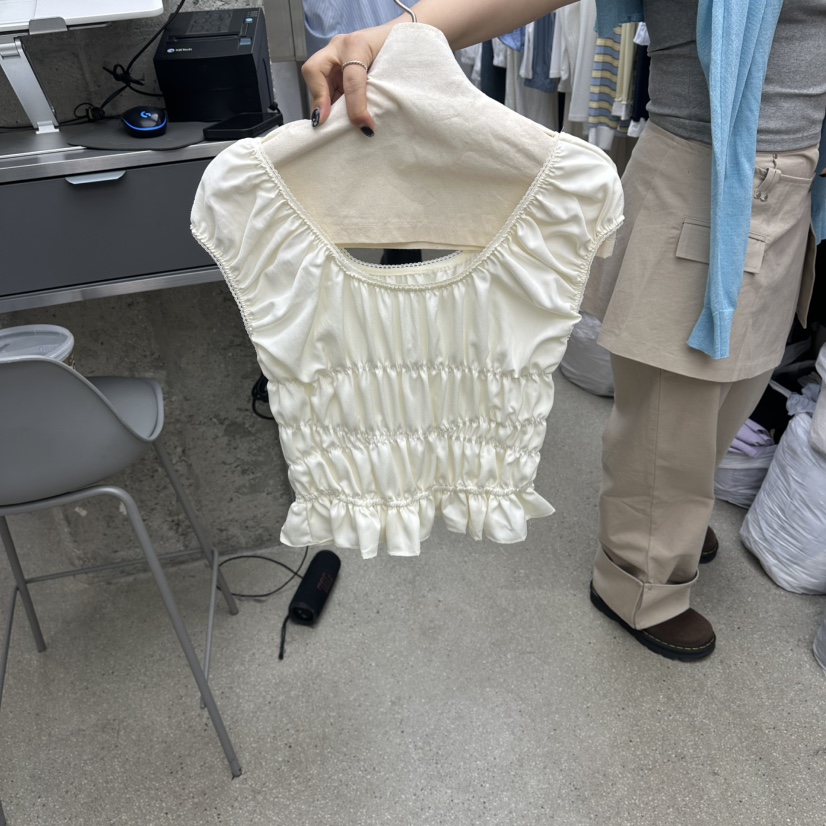 AMOEBA韓國直郵女士新款熱賣職業26春夏推薦吊帶背心褶皺AMOEBA吊帶/背心