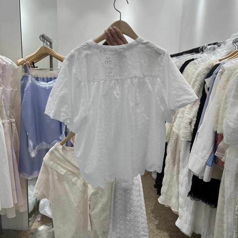 A韓國東大門代購女裝新品26春夏休閑推薦職業時尚襯衫蕾絲衫A STORE襯衫/蕾絲衫