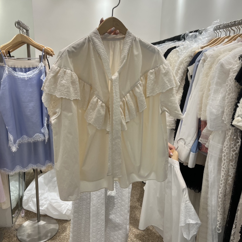 A韓國東大門直郵女士新款熱賣時尚推薦26春夏職業襯衫蕾絲衫A STORE襯衫/蕾絲衫圖色2