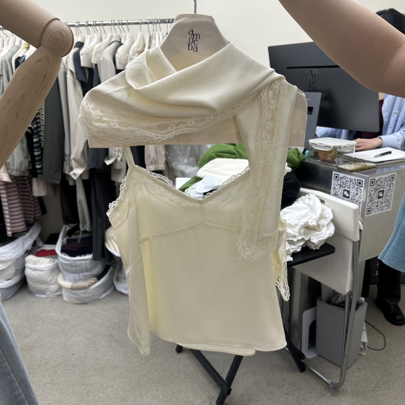 AMOEBA韓國東大門直郵女裝新款推薦人氣吊帶背心含圍巾套裝AMOEBA吊帶/背心圖色2