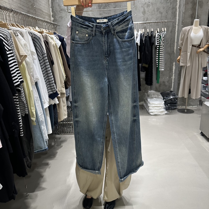 JUNI韓國東大門直郵女裝新款熱賣人氣職業休閑26春夏牛仔褲my juni牛仔褲圖色1