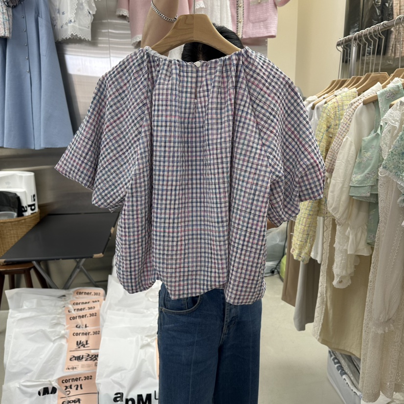 CORNER韓國東大門直郵女裝新款時尚休閑人氣職業襯衫蕾絲衫CORNER.302襯衫/蕾絲衫