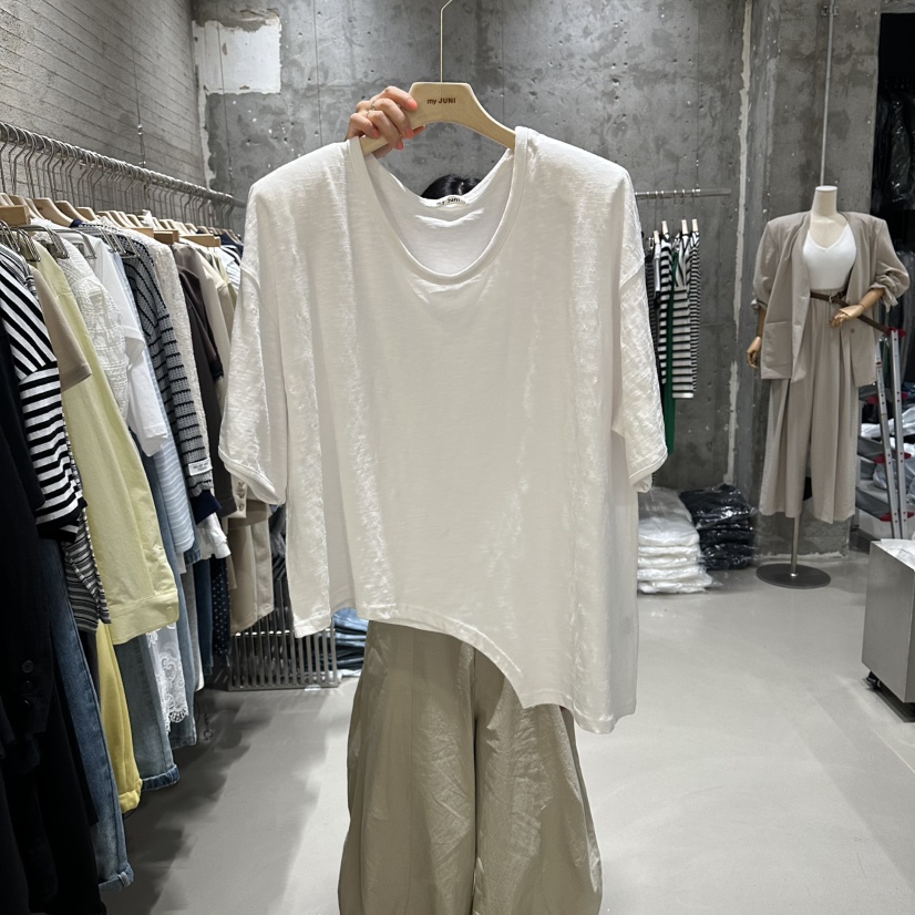 JUNI韓國東大門代購女裝新品時尚人氣26春夏推薦職業熱賣T恤my juniT恤圖色1